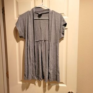 Grey short sleeve cardigan